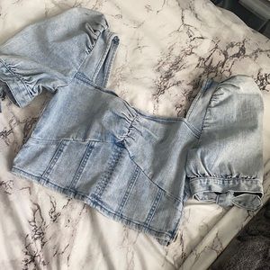 Adika Denim puff sleeve top